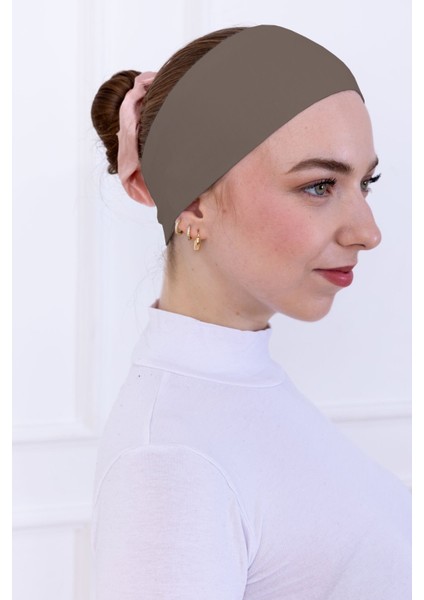 Kaymayan Silikonlu Bandana Bone - Sportif Saç Bandı Kahverengi indirimleri