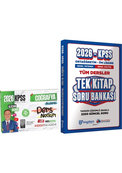 2026 Kpss Coğrafya Akademisi Video Ders Notları + Ortaöğretim Ön Lisans Tek Kitap Soru