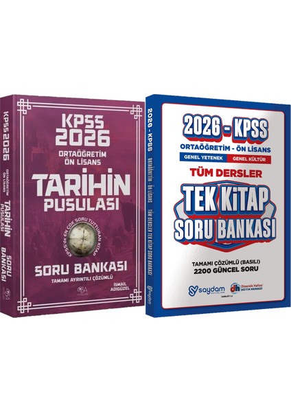 2026 Kpss Lise Ortaöğretim Ön Lisans Tarihin Pusulası Soru Bankası Çözümlü Ismail Adıgüzel + Ortaöğretim Ön Lisans Tek Kitap Soru