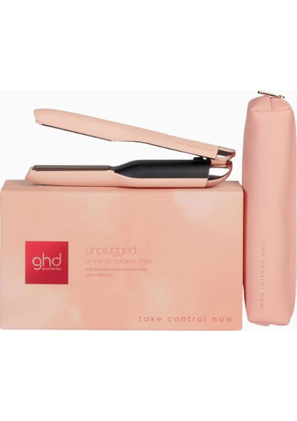 Unplugged Pink Peach Styler, Kablosuz Saç Düzleştirici, Hybrid Co-Lithium Teknoloji