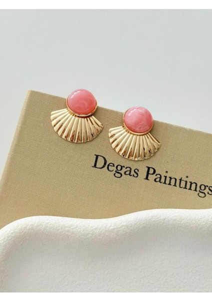 Aura Gold Taş Detaylı Küpe