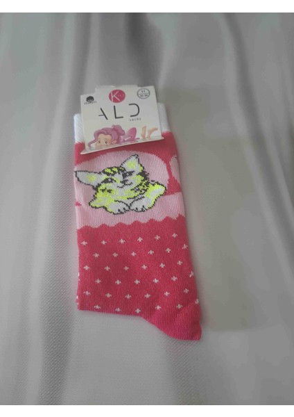 Kız Çocuk %80 Pamuk Cotton %15 Polyamide %5 Elastan Dikişsiz 4'lü Soket Çorap modelleri