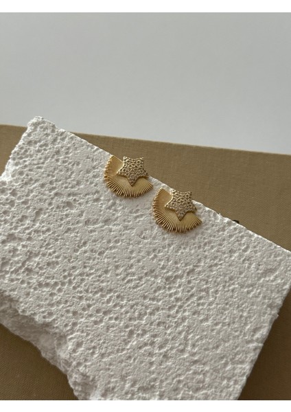 Star Gold Zirkon Taşlı Küpe