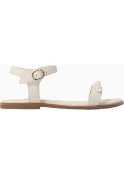 Fleur Çocuk Deri Sandalet, Inci Süslemeli Şık Tasarım