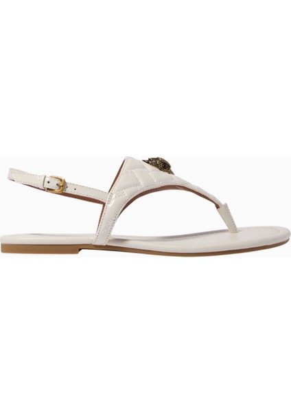 Kensington Düz Askılı Ayakkabı, Kemik Deri Sandalet, Zarif Kapitone Detay