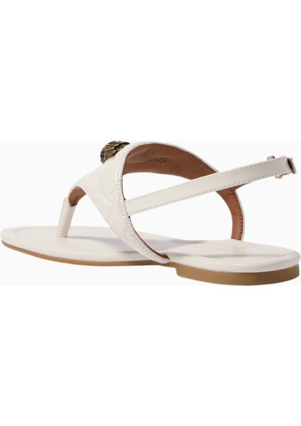 Kensington Düz Askılı Ayakkabı, Kemik Deri Sandalet, Zarif Kapitone Detay indirimleri