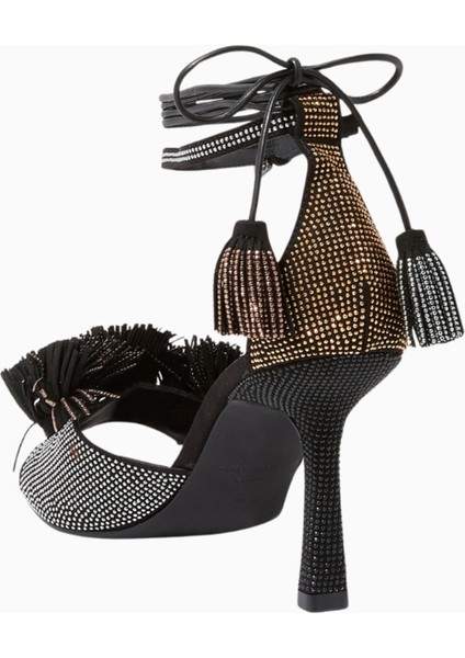 Pom Pom 70 Ankle Tie Süet Topuklu Sandalet fırsatları