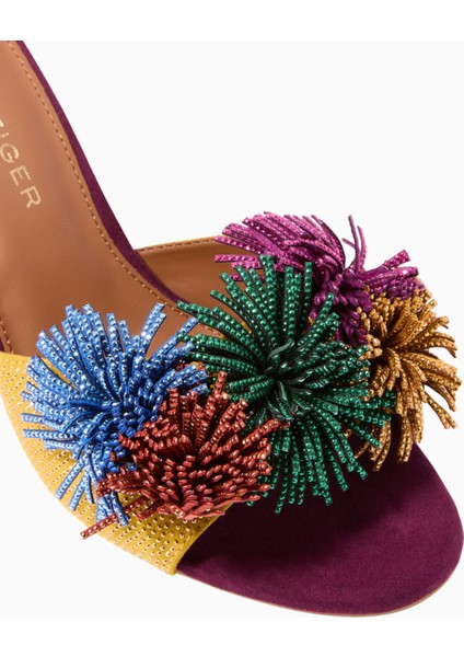 Pom Pom 70 Ankle Tie Süet Topuklu Sandalet modelleri