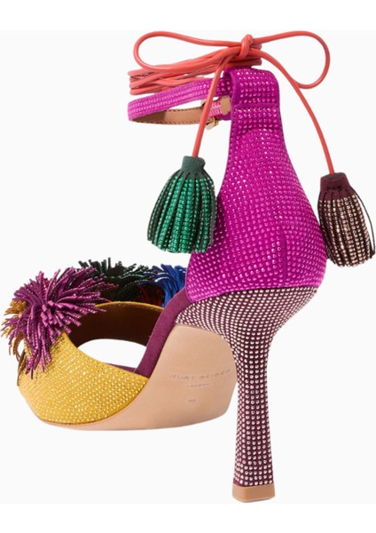 Pom Pom 70 Ankle Tie Süet Topuklu Sandalet indirimleri