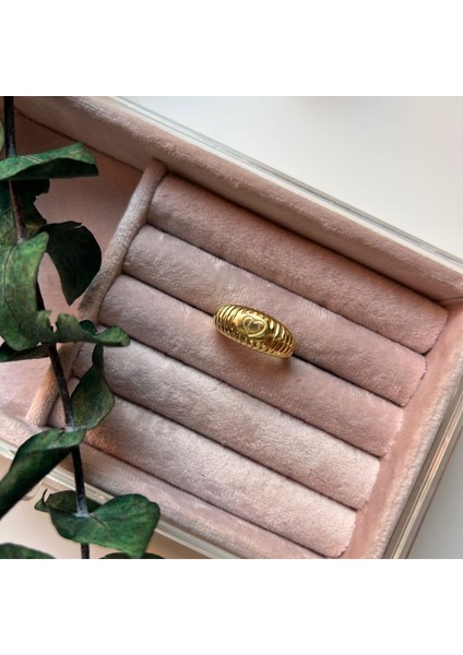 Vıp Seri Ayarlanabilir Gold Kalp Yüzük