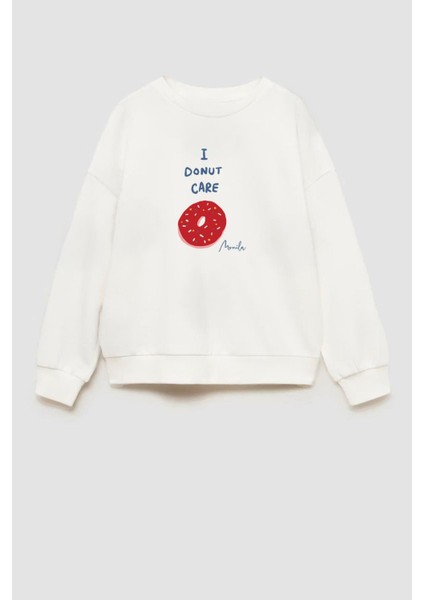 Kız Çocuk Donut Baskılı 3 Iplik Kumaş Pamuklu Sweatshirt fiyatları