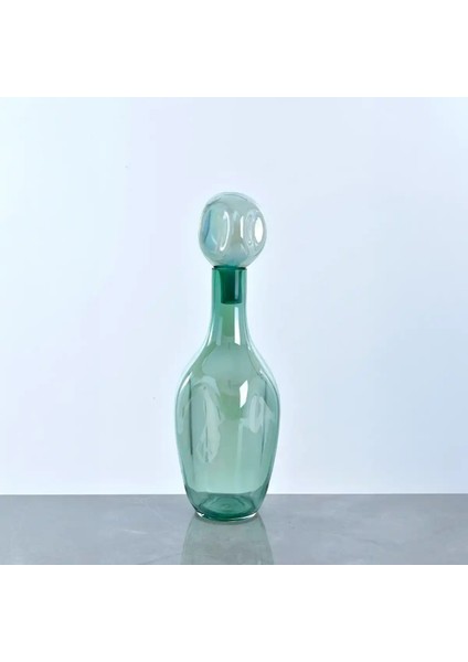Efruz Yeşil Kapaklı Cam Vazo