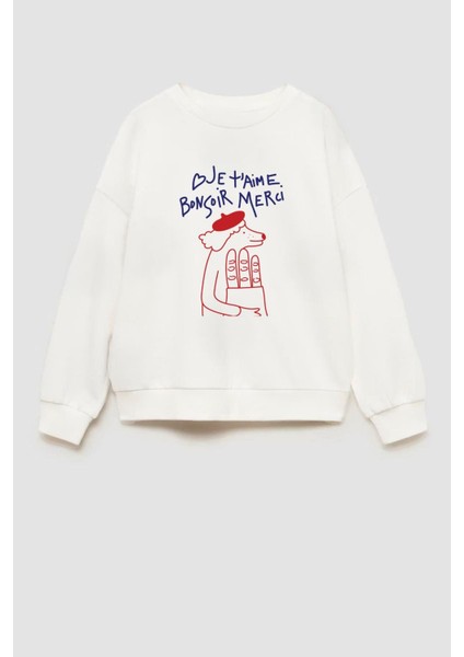 Unisex Çocuk Baskılı 3 Iplik Pamuklu Kumaş Sweatshirt fiyatları