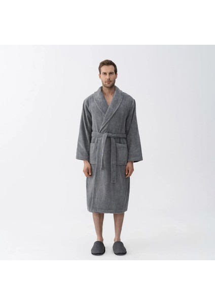 Eclair Penye Pamuk Unisex Bornoz Gri fiyatları
