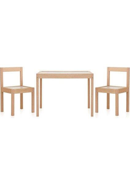 Natürel Çocuk Çalışma Masası Takımı, Şık ve Kullanışlı, Gri Renk, Eğitim ve Oyun Için Ideal fiyatları