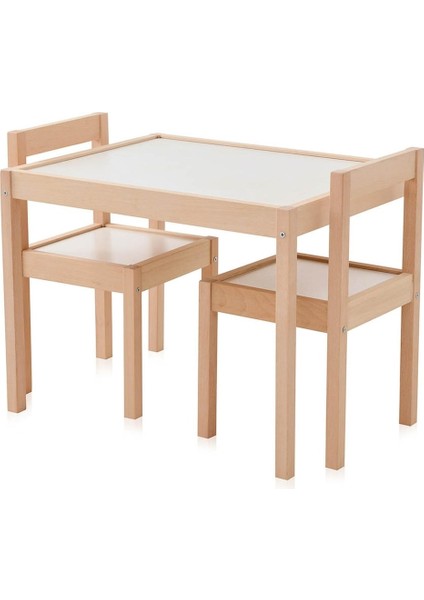 Natürel Çocuk Çalışma Masası Takımı, Şık ve Kullanışlı, Gri Renk, Eğitim ve Oyun Için Ideal modelleri