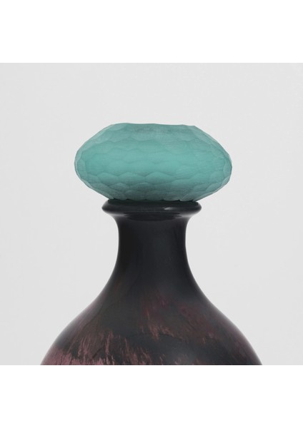 Zea Mürdüm Mavi Kapaklı Cam Vazo 17X28 cm fiyatları