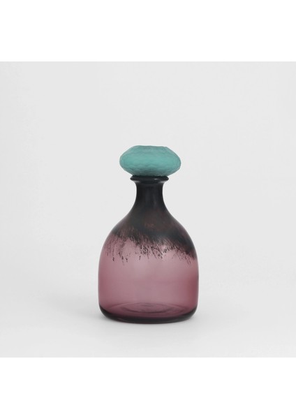 Zea Mürdüm Mavi Kapaklı Cam Vazo 17X28 cm modelleri