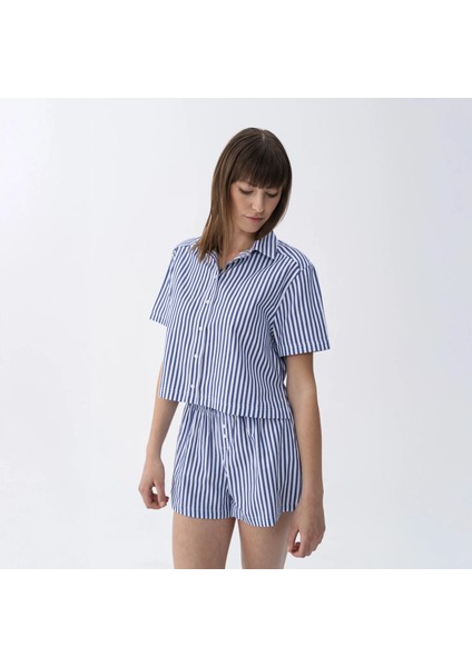 Lyla Kadın Dokuma Şort Lacivert modelleri