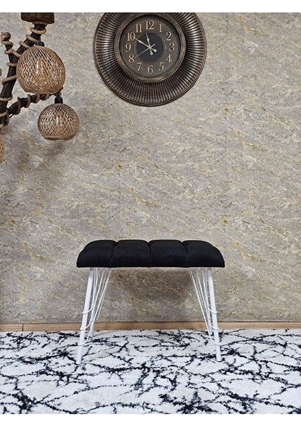 Metal Beyaz Tel Ayaklı 60 cm Puf Bench - Puf - Bench - Oturak - Mutfak Oturağı - Antre Oturağı Siyah Renk 60 x 40 Boyut/ebat fiyatları