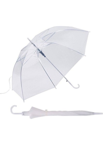 Şeffaf Çocuk Şemsiye, Kolay Tutuşlu, 8 Telli, Okul ve Günlük Kullanım Için Uygun