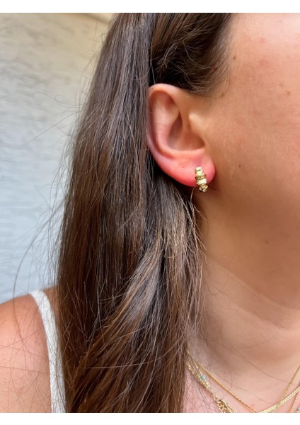 Vıp Seri Minimal Gold Klipsli Küpe
