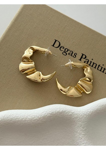 Gold Asimetrik Küpe