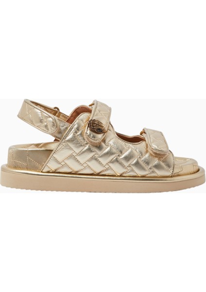 Orson Deri Kapitone Platform Slingback Sandalet