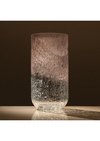 Rosa El Yapımı Pembe Cam Vazo