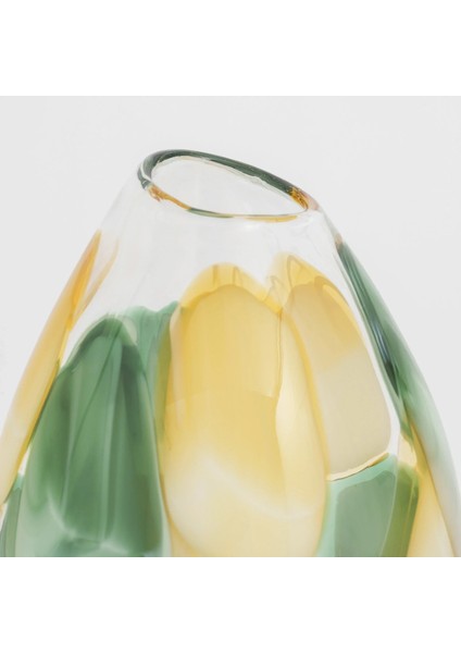 Boris Yeşil Sarı Cam Vazo 20X25 cm fiyatları