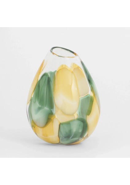 Boris Yeşil Sarı Cam Vazo 20X25 cm modelleri