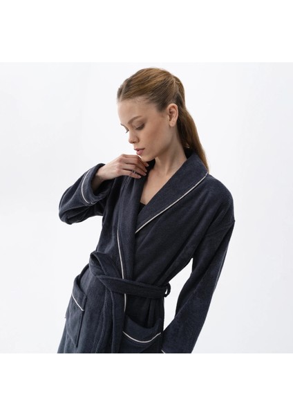 Pansy Pima Pamuk Unisex Bornoz Antrasit fırsatları