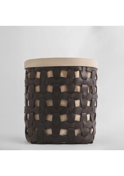 Royce Deri Örgü Sepet Büyük Kahverengi fiyatları