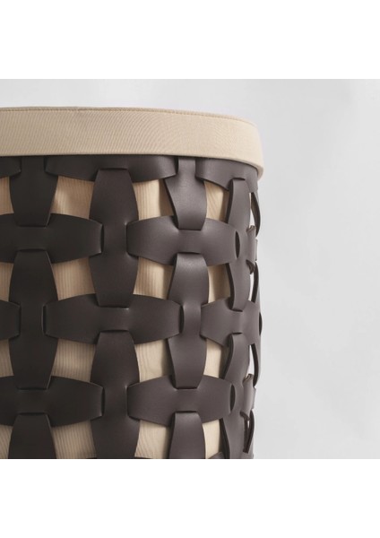 Royce Deri Örgü Sepet Büyük Kahverengi modelleri