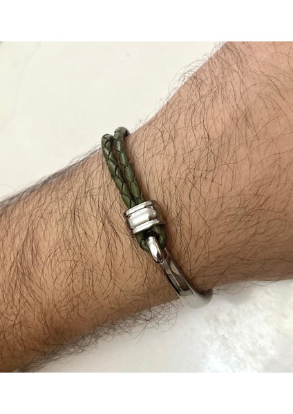 Deri&krom Kombin Erkek Bileklik Net 22CM (Türk El Üretimi) fiyatları