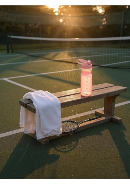 Pastel Pembe Silikon Tutacaklı 700 ml Şeffaf Plastik Matara fiyatları