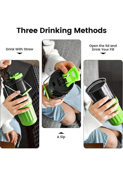 800 Ml, Pipetli, Bardak Termos, El Termosu, Mug, Çelik, Yeşil-Siyah, CIN858YS fırsatları