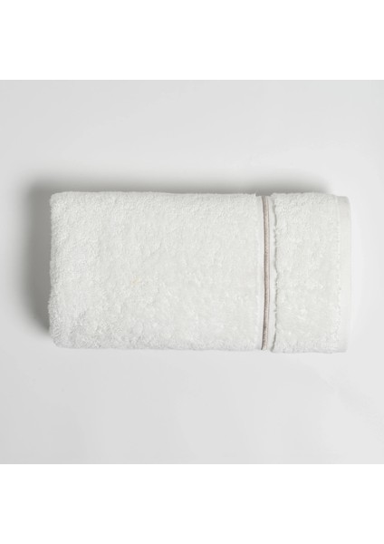 Petunia Pima Pamuk Yüz Havlusu Beyaz Taş 50X90 cm