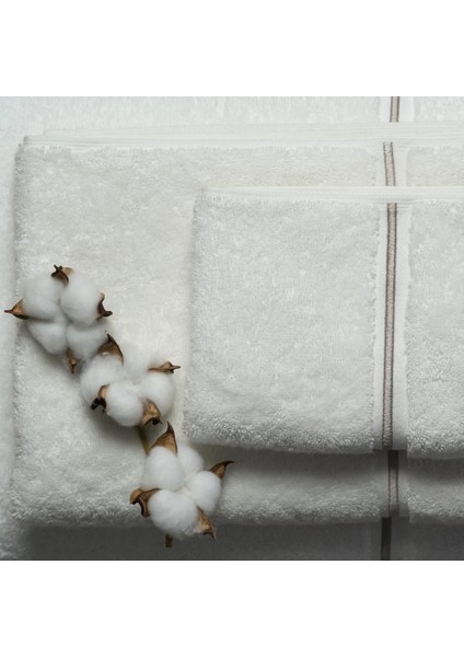 Petunia Pima Pamuk Yüz Havlusu Beyaz Taş 50X90 cm modelleri