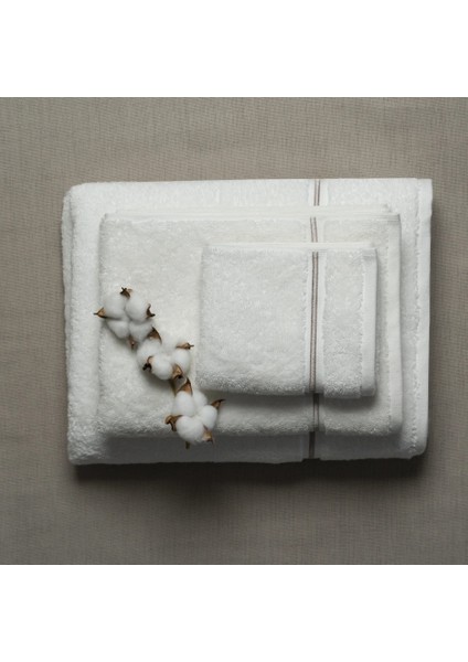 Petunia Pima Pamuk Yüz Havlusu Beyaz Taş 50X90 cm fırsatları