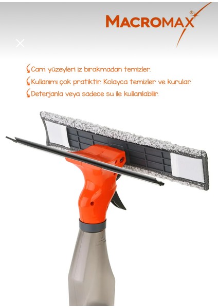 Spreyli Cam Temizlik Aparatı – Mikrofiber Cam Sileceği, Su Hazneli, Iz Bırakmayan Pratik Temizlik fiyatları