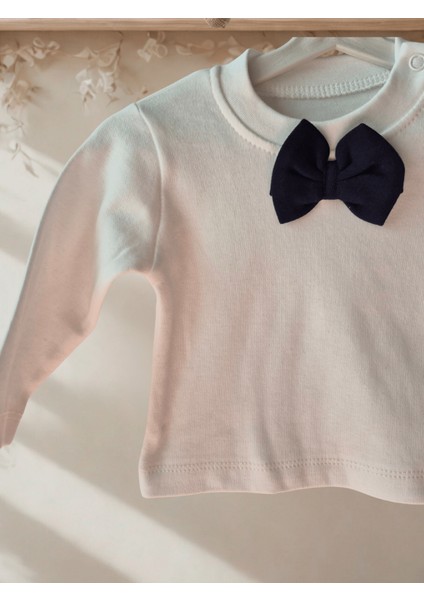 Erkek Bebek Takım %100 Pamuklu 3’lü Set – Ceket, Pantolon ve Papyonlu Badi fiyatları
