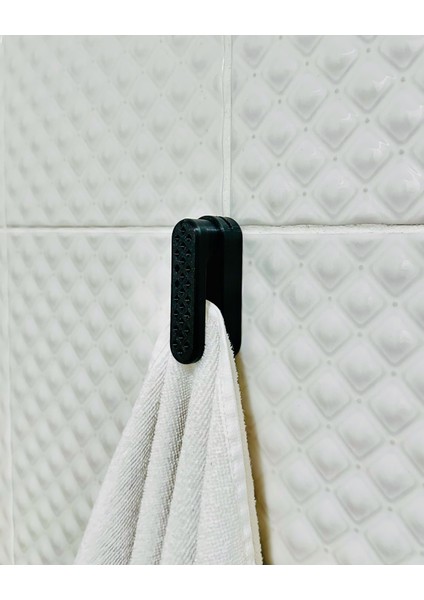 Kişiselleştirilebilir 3D Baskı Havlu Askısı | Isimli Havluluk | Mutfak ve Banyo Için-Siyah-M