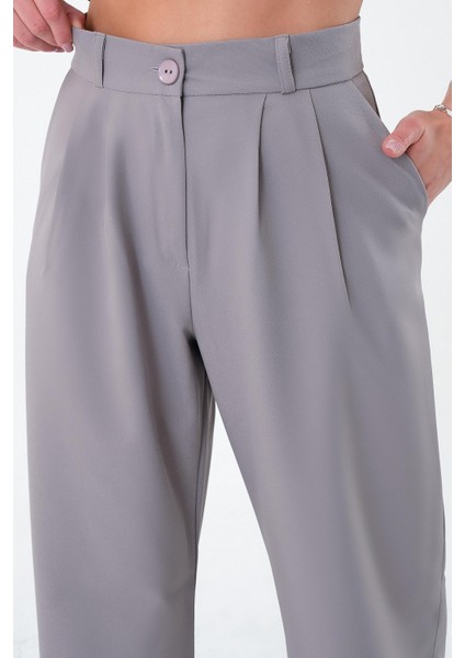Kadın Gri Yüksek Bel Palazzo Pantolon fiyatları