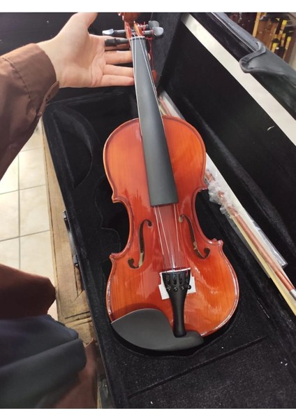 AM22407 Kare Kutu Parlak Keman Seti (Yastık, Susturucu, Akort Cihazı, Tel ,reçine, Keman Metodu) modelleri