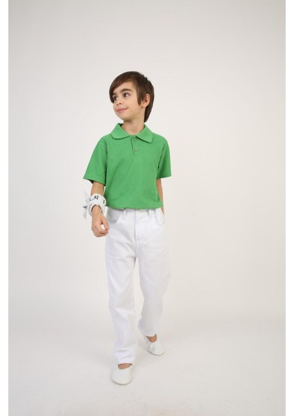 Yeşil Rahat Pantolon ve T-Shirt, Okul ve Günlük Kullanıma Uygun Konforlu Set