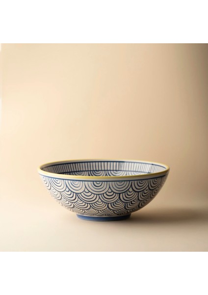 Itzel Desenli Mavi Kase 20 cm