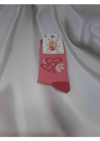 Kız Çocuk Renkli Desenli %80 Pamuk Cotton %15 Polyamide %5 Elastan Dikişsiz Soket Çorap 9-10 yaş fırsatları