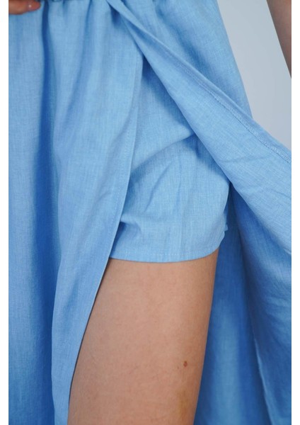 Bebe Mavi Yırtmaçlı Uzun Şort Etek modelleri