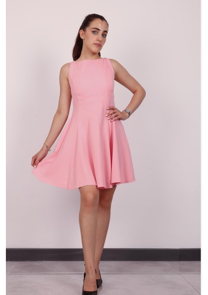 Kadın Pembe Kolsuz Mini Elbise fiyatları